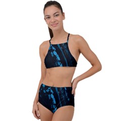 Stains, Liquid, Texture, Macro, Abstraction Halter Tankini Set by nateshop