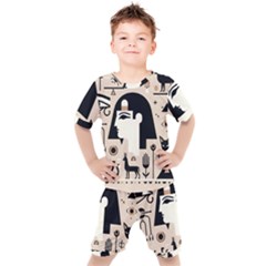 Egypt Pyramid Nature Desert Kids  T-shirt And Shorts Set by Proyonanggan