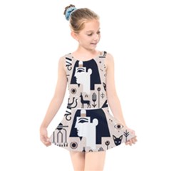 Egypt Pyramid Nature Desert Kids  Skater Dress Swimsuit