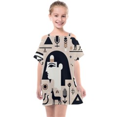 Egypt Pyramid Nature Desert Kids  One Piece Chiffon Dress by Proyonanggan