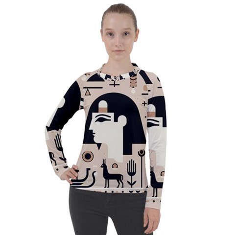 Egypt Pyramid Nature Desert Women s Pique Long Sleeve T-shirt by Proyonanggan