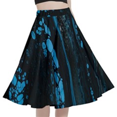 Stains, Liquid, Texture, Macro, Abstraction A-line Full Circle Midi Skirt With Pocket by nateshop