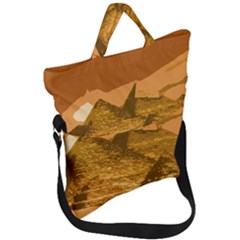 Pyramids Egypt Pyramid Desert Sand Fold Over Handle Tote Bag by Proyonanggan