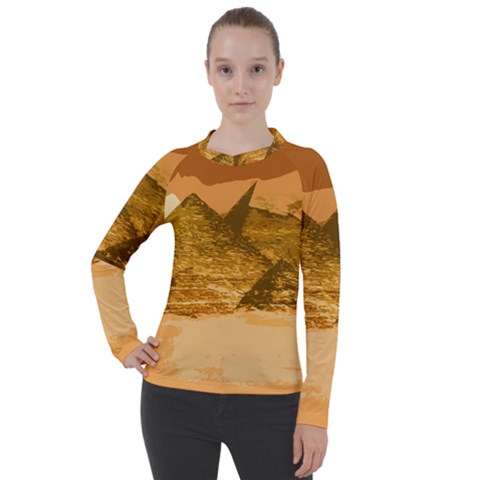 Pyramids Egypt Pyramid Desert Sand Women s Pique Long Sleeve T-shirt by Proyonanggan