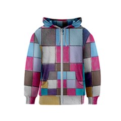 Tile, Colorful, Squares, Texture Kids  Zipper Hoodie by nateshop