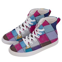 Tile, Colorful, Squares, Texture Women s Hi-top Skate Sneakers by nateshop