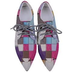 Tile, Colorful, Squares, Texture Pointed Oxford Shoes by nateshop