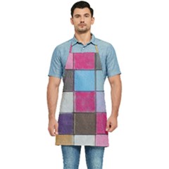 Tile, Colorful, Squares, Texture Kitchen Apron by nateshop