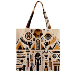 Egypt Pyramids Nature Desert Zipper Grocery Tote Bag by Proyonanggan