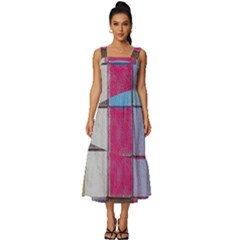 Tile, Colorful, Squares, Texture Square Neckline Tiered Midi Dress by nateshop