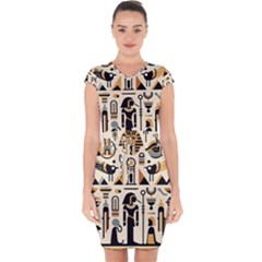 Egypt Pyramids Nature Desert Capsleeve Drawstring Dress  by Proyonanggan