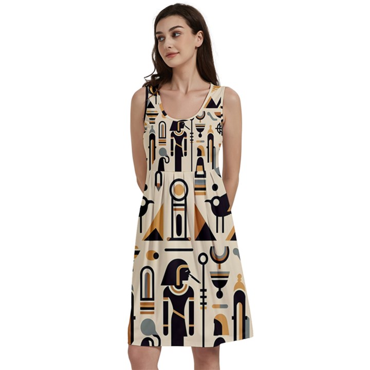 Egypt Pyramids Nature Desert Classic Skater Dress