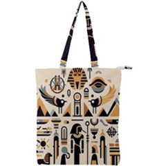 Egypt Pyramids Nature Desert Double Zip Up Tote Bag by Proyonanggan