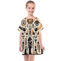 Egypt Pyramids Nature Desert Kids  One Piece Chiffon Dress by Proyonanggan