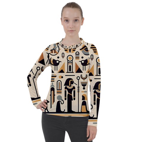 Egypt Pyramids Nature Desert Women s Pique Long Sleeve T-shirt by Proyonanggan