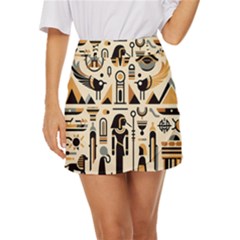 Egypt Pyramids Nature Desert Mini Front Wrap Skirt by Proyonanggan