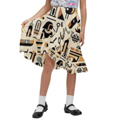 Egypt Pyramids Nature Desert Kids  Ruffle Flared Wrap Midi Skirt by Proyonanggan