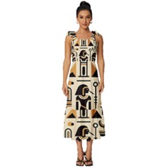 Egypt Pyramids Nature Desert Tie-strap Tiered Midi Chiffon Dress by Proyonanggan