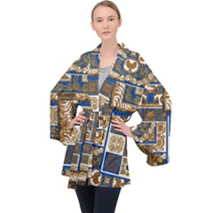 Decoupage Long Sleeve Velvet Kimono  by nateshop