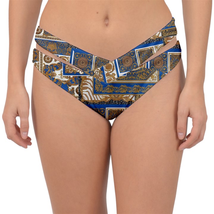 Decoupage Double Strap Halter Bikini Bottoms