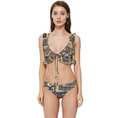 Decoupage Low Cut Ruffle Edge Bikini Set by nateshop