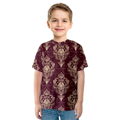 Vintage Floral Pattern, Purple Vintage Kids  Sport Mesh T-shirt by nateshop