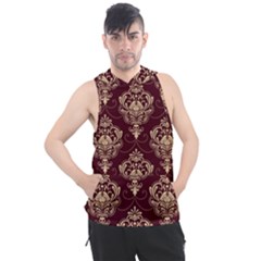 Vintage Floral Pattern, Purple Vintage Men s Sleeveless Hoodie