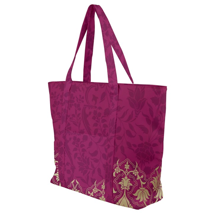 Vintage Pink Texture, Floral Design, Floral Texture Patterns, Zip Up Canvas Bag