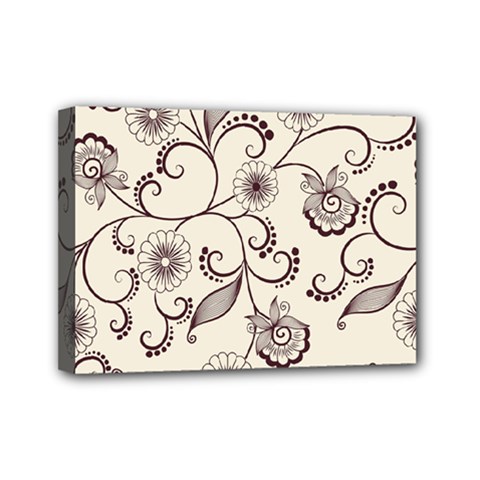 Violet Vintage Background, Floral Ornaments, Floral Patterns Mini Canvas 7  X 5  (stretched) by nateshop