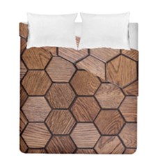 Wooden Triangles Texture, Wooden ,texture, Wooden Duvet Cover Double Side (full/ Double Size) by nateshop