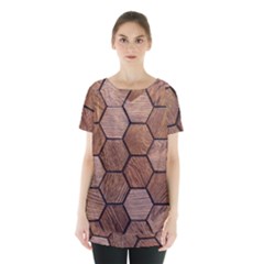 Wooden Triangles Texture, Wooden ,texture, Wooden Skirt Hem Sports Top by nateshop