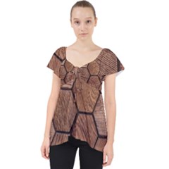 Wooden Triangles Texture, Wooden ,texture, Wooden Lace Front Dolly Top by nateshop