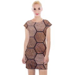 Wooden Triangles Texture, Wooden ,texture, Wooden Cap Sleeve Bodycon Dress by nateshop