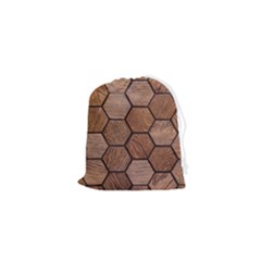 Wooden Triangles Texture, Wooden ,texture, Wooden Drawstring Pouch (xs)