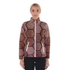 Wooden Triangles Texture, Wooden ,texture, Wooden Women s Bomber Jacket