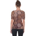 Wooden Triangles Texture, Wooden ,texture, Wooden Shoulder Cut Out Short Sleeve Top View2