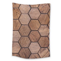 Wooden Triangles Texture, Wooden ,texture, Wooden Large Tapestry