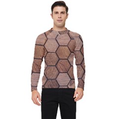 Wooden Triangles Texture, Wooden ,texture, Wooden Men s Long Sleeve Rash Guard by nateshop