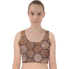 Wooden Triangles Texture, Wooden ,texture, Wooden Velvet Racer Back Crop Top by nateshop