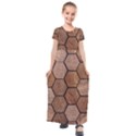 Wooden Triangles Texture, Wooden ,texture, Wooden Kids  Short Sleeve Maxi Dress View1