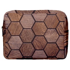 Wooden Triangles Texture, Wooden ,texture, Wooden Make Up Pouch (large) by nateshop