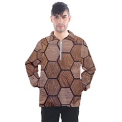 Wooden Triangles Texture, Wooden ,texture, Wooden Men s Half Zip Pullover by nateshop