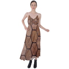 Wooden Triangles Texture, Wooden ,texture, Wooden Tie Back Maxi Dress by nateshop