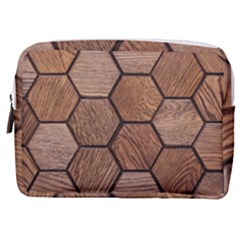 Wooden Triangles Texture, Wooden ,texture, Wooden Make Up Pouch (medium) by nateshop