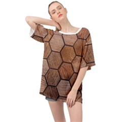 Wooden Triangles Texture, Wooden ,texture, Wooden Oversized Chiffon Top by nateshop