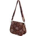 Wooden Triangles Texture, Wooden ,texture, Wooden Saddle Handbag View2