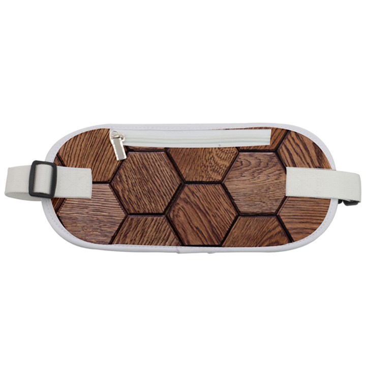 Wooden Triangles Texture, Wooden ,texture, Wooden Rounded Waist Pouch