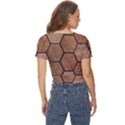 Wooden Triangles Texture, Wooden ,texture, Wooden Twist Front Crop Top View4