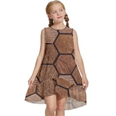 Wooden Triangles Texture, Wooden ,texture, Wooden Kids  Frill Swing Dress by nateshop