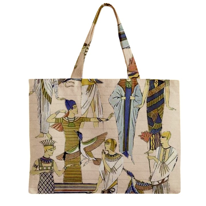 Egyptian Paper Woman Dress Design Zipper Mini Tote Bag